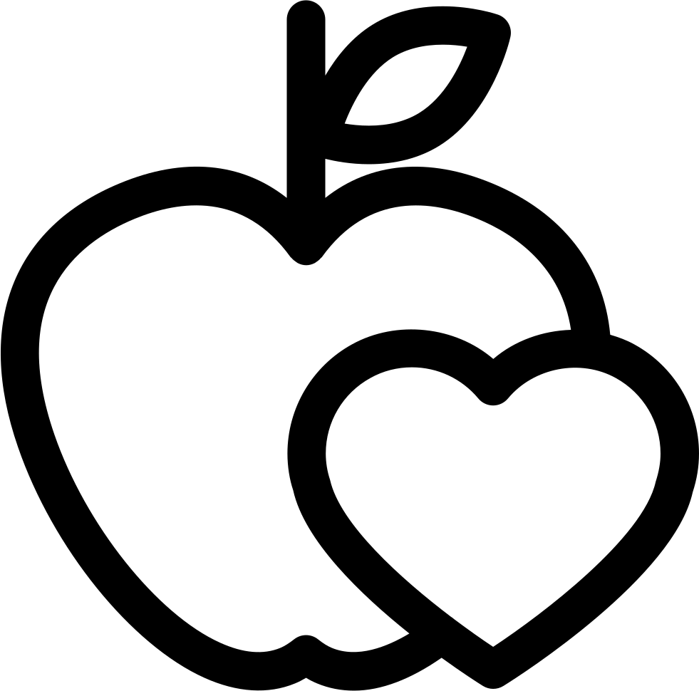 Apple Heart Outline Graphic