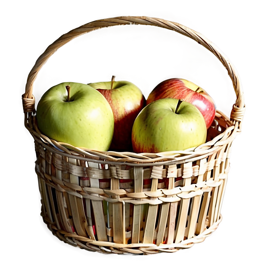 Apple In Basket Png 4