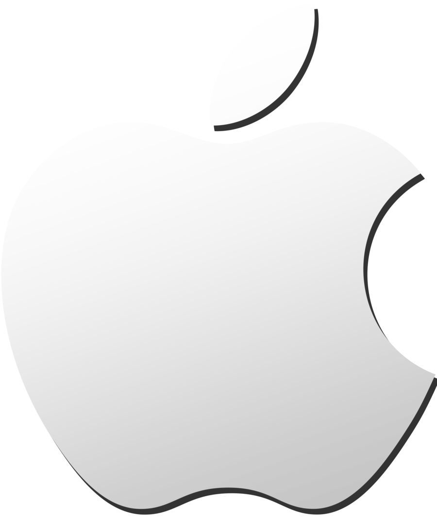 Apple Logo Silver Gradient Background