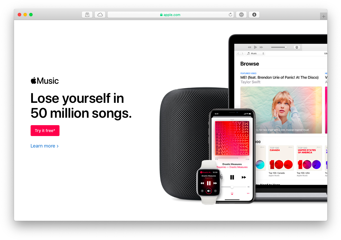 Apple Music Devices Display