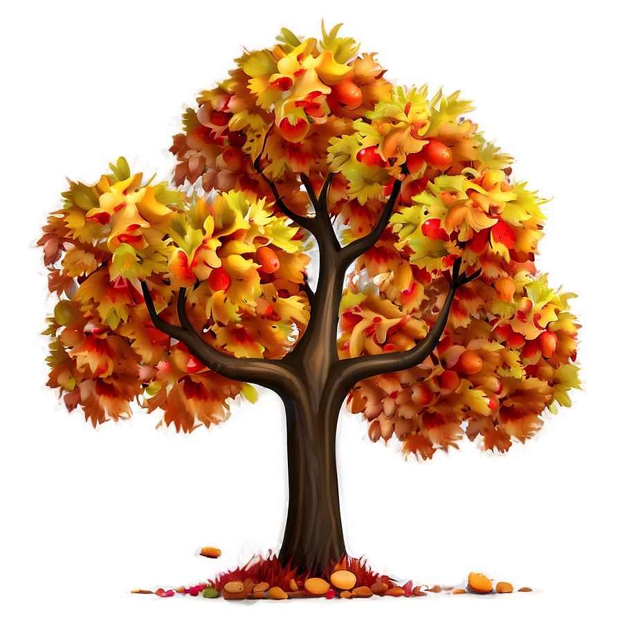 Apple Tree In Autumn Png Adt6