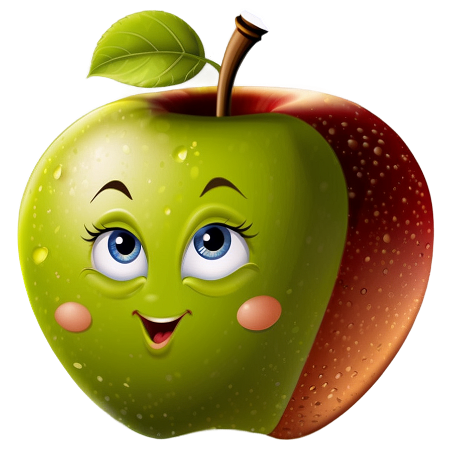 Apple With Face Cartoon Png 10