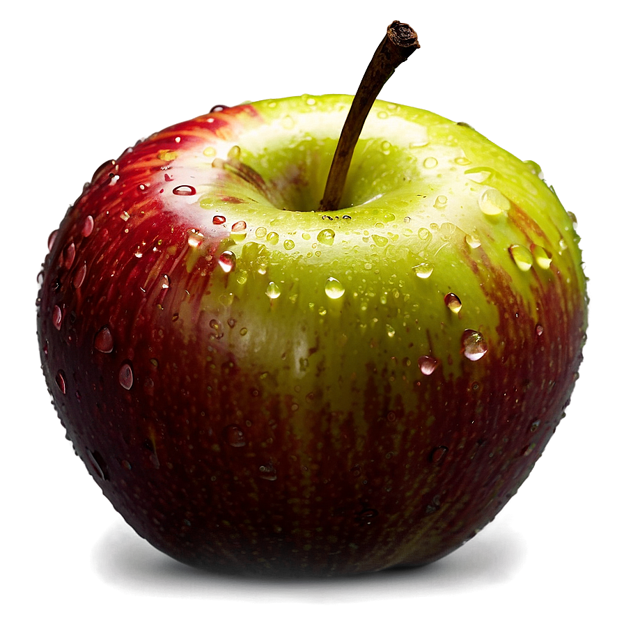 Apple With Water Drops Png 48