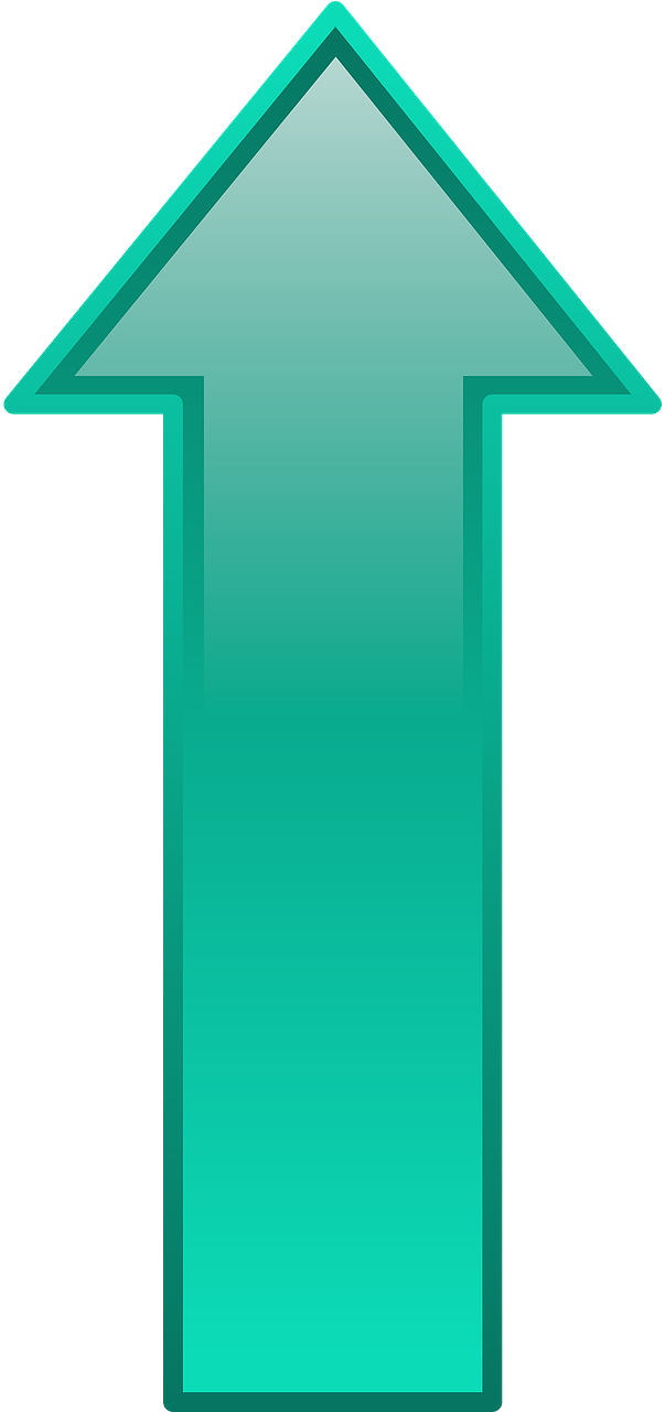 Aqua Green Up Arrow Icon