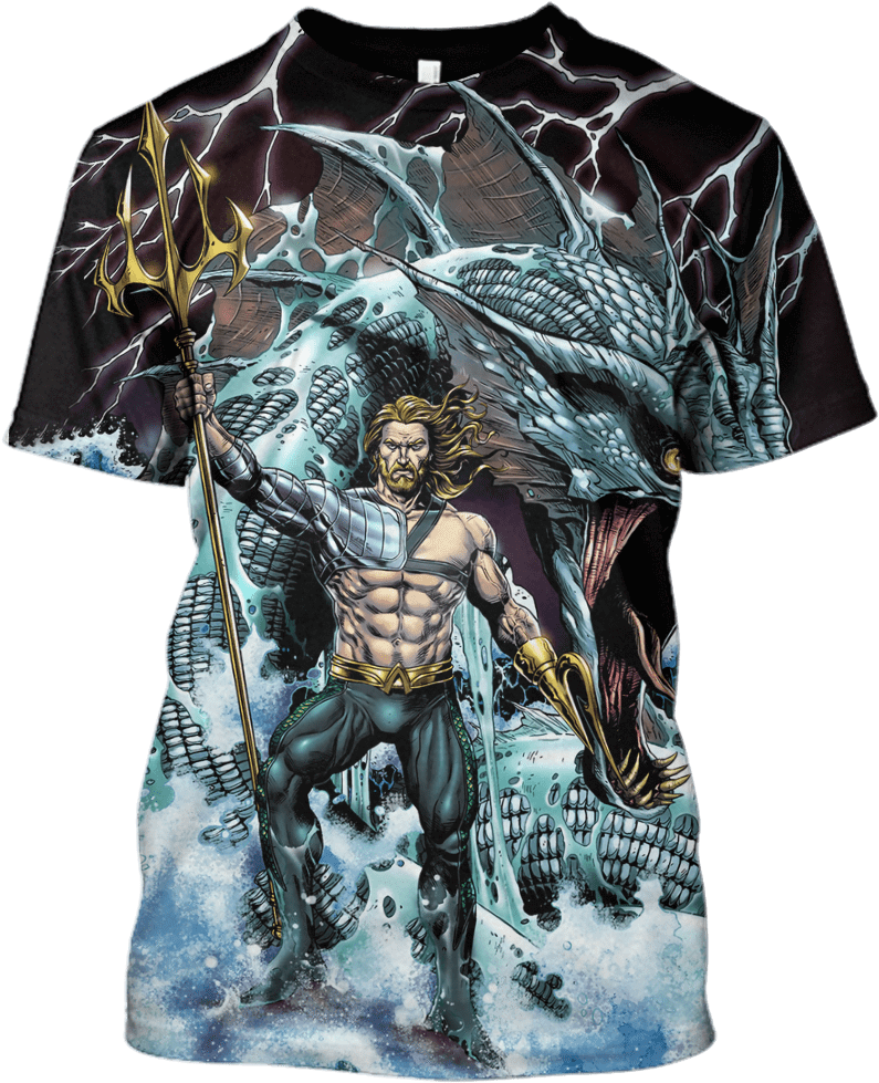 Aquaman Comic Art T Shirt Design