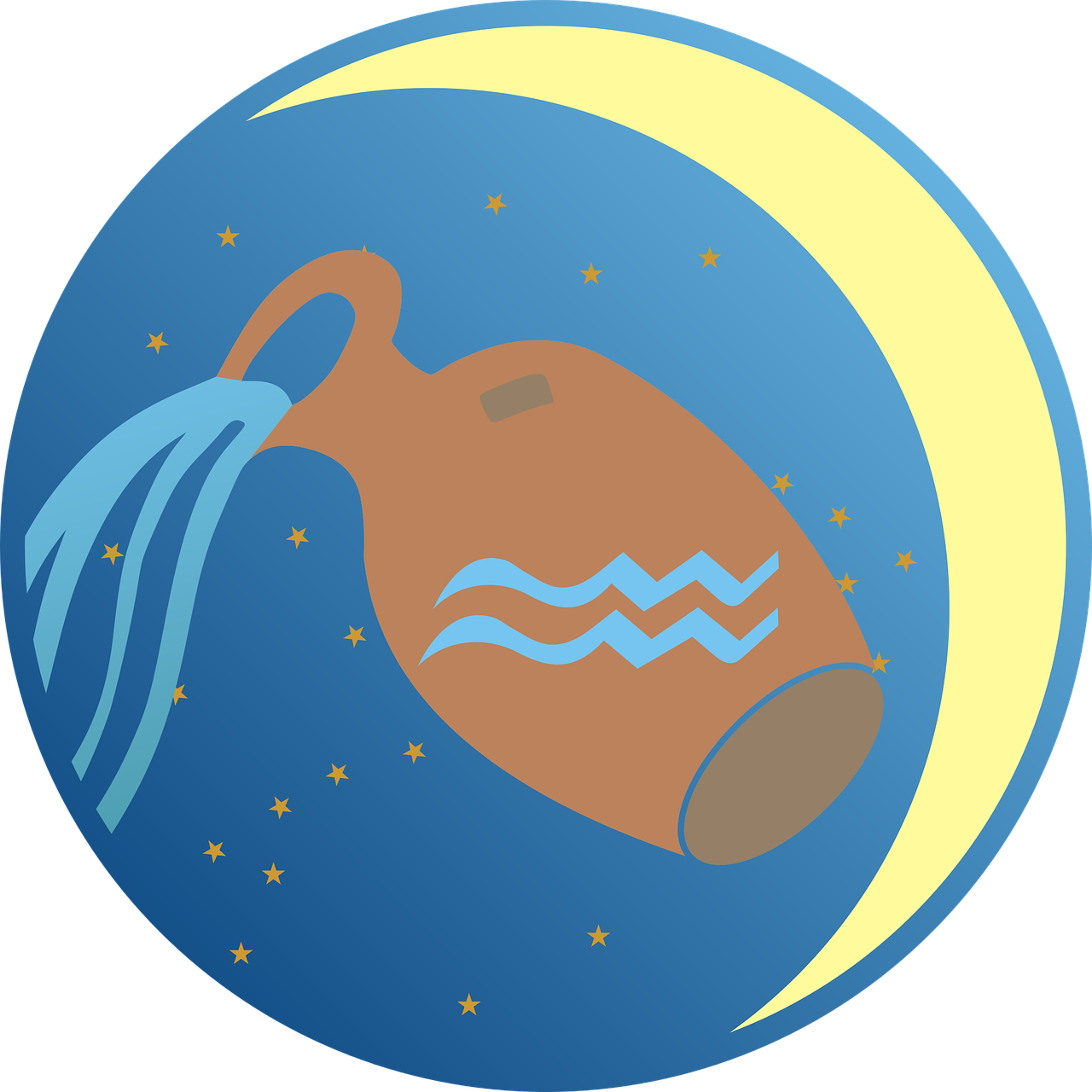 Aquarius Zodiac Symbol Illustration