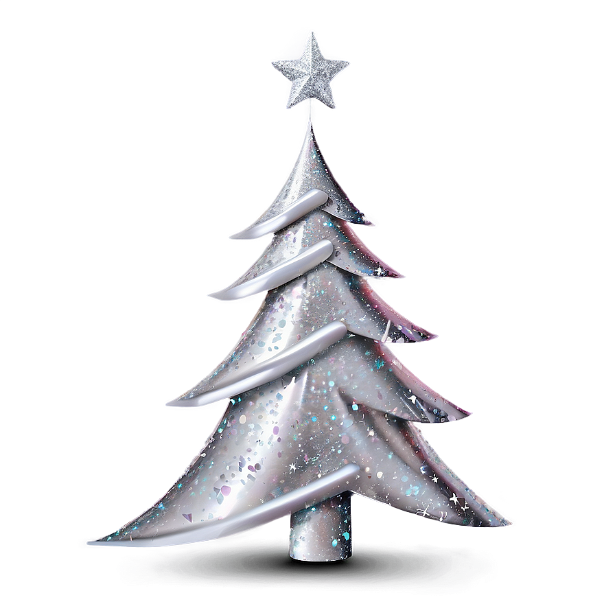 Arbol De Navidad With Silver Glitter Png 06122024