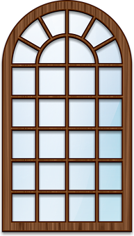 Arched Wooden Window Design