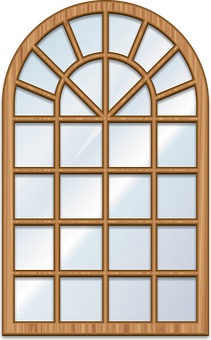 Arched Wooden Window Design