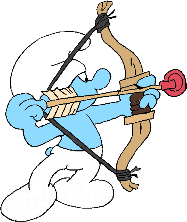 Archer Smurf With Bow And Arrow