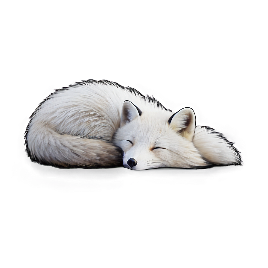 Arctic Fox Curled Up Sleep Png 90