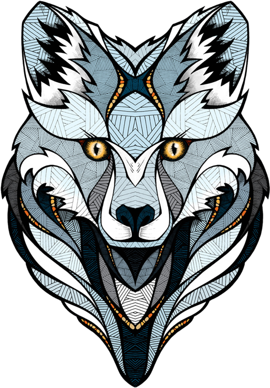 Arctic Fox Geometric Art