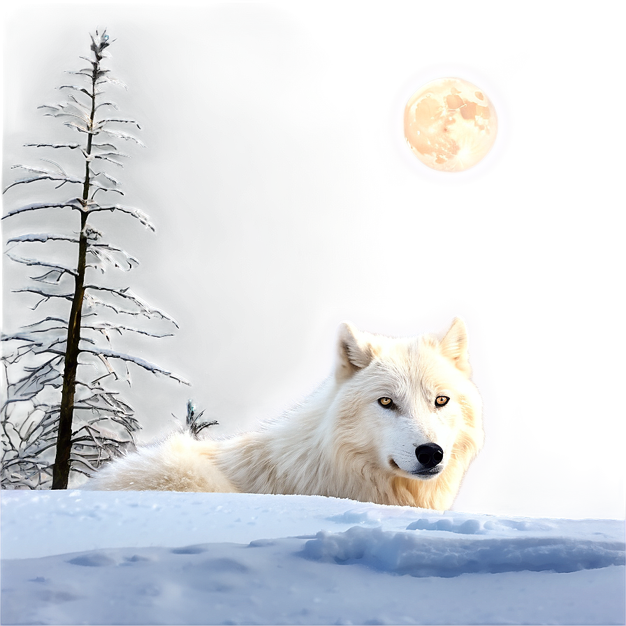 Arctic Wolf In Moonlight Png 92