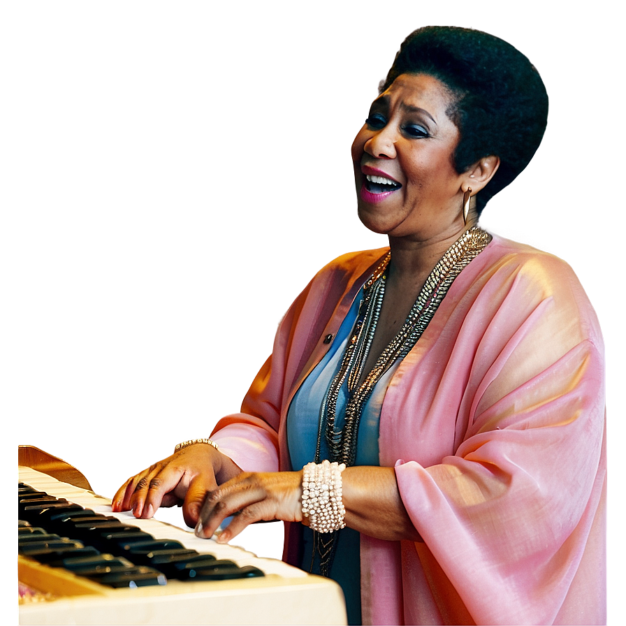 Aretha Franklin Piano Performance Png Xex