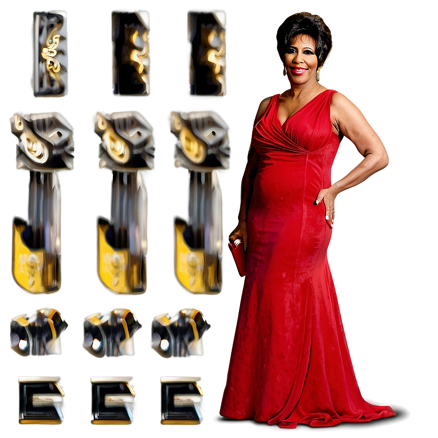 Aretha Franklin Red Dress Png Bbb47