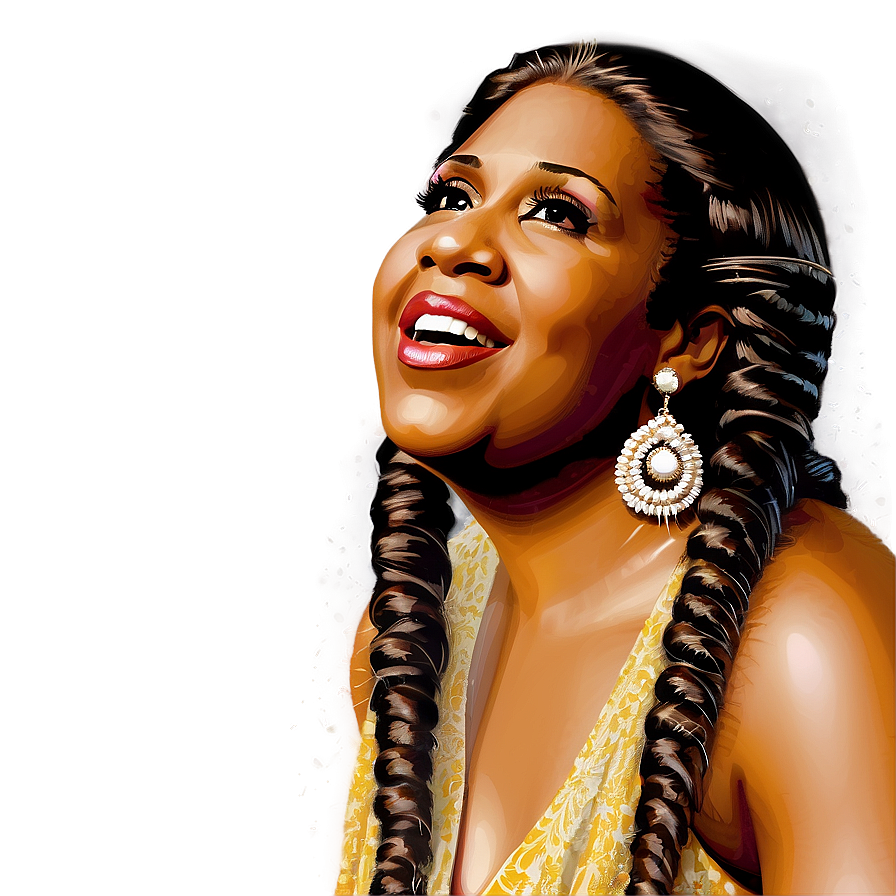 Aretha Franklin Soulful Expression Png Tag