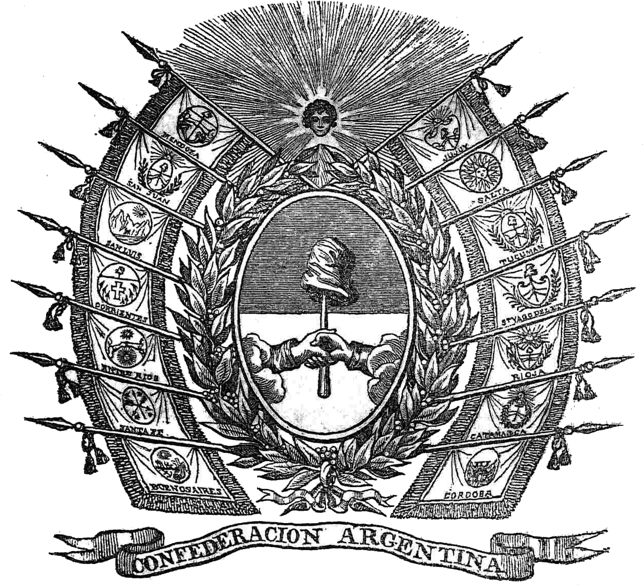 Argentine Confederation Seal Vintage Illustration