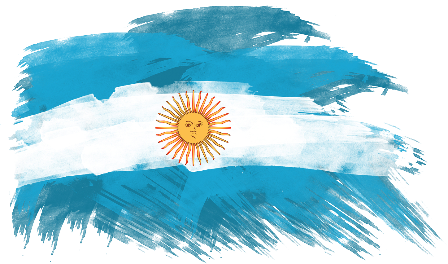 Argentinian Flag Artistic Brushstrokes