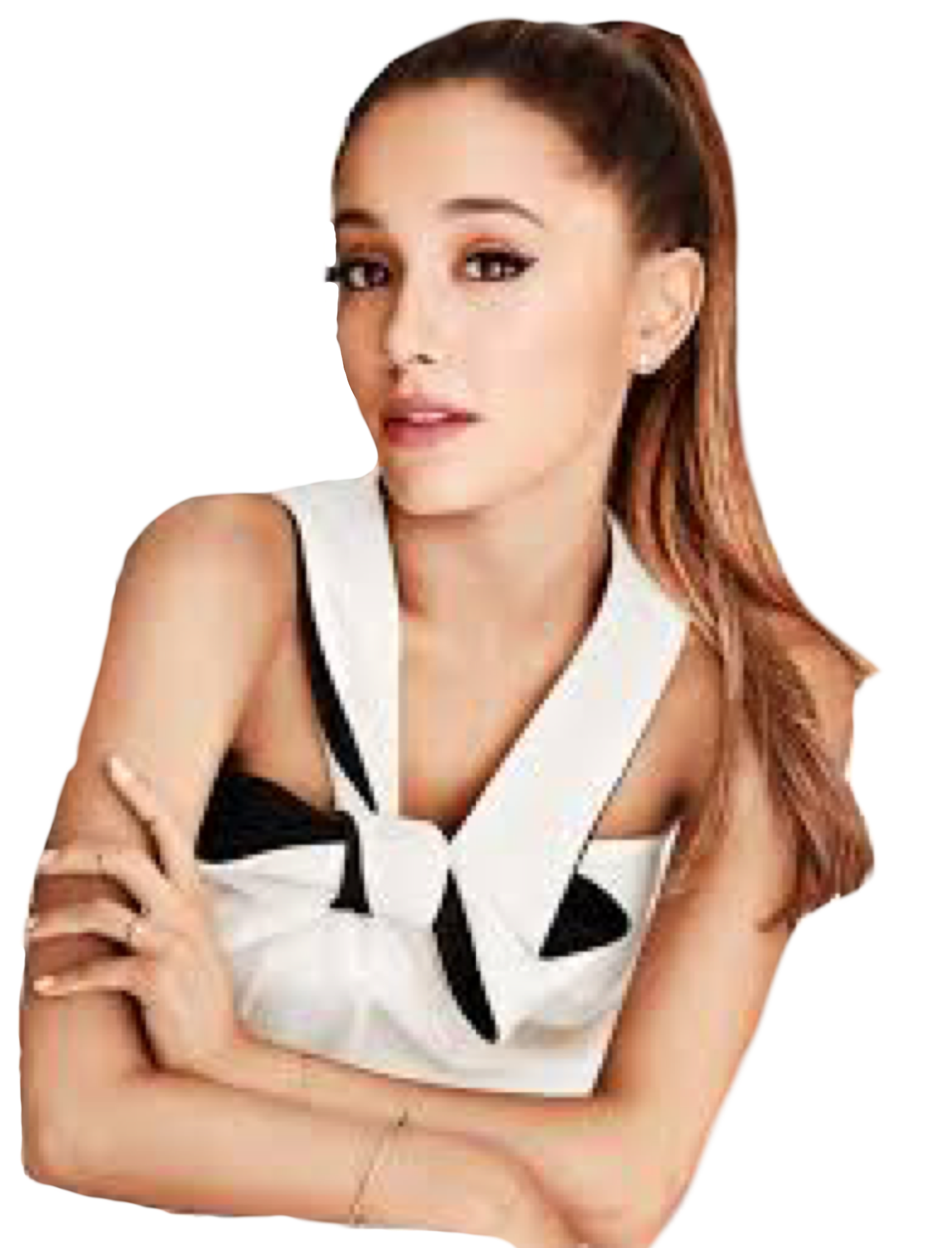 Ariana Grande White Outfit Pose