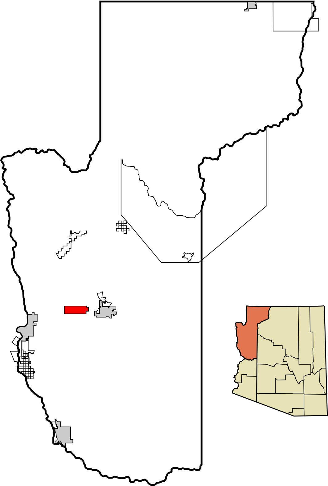 Arizona Map Outlinewith Counties