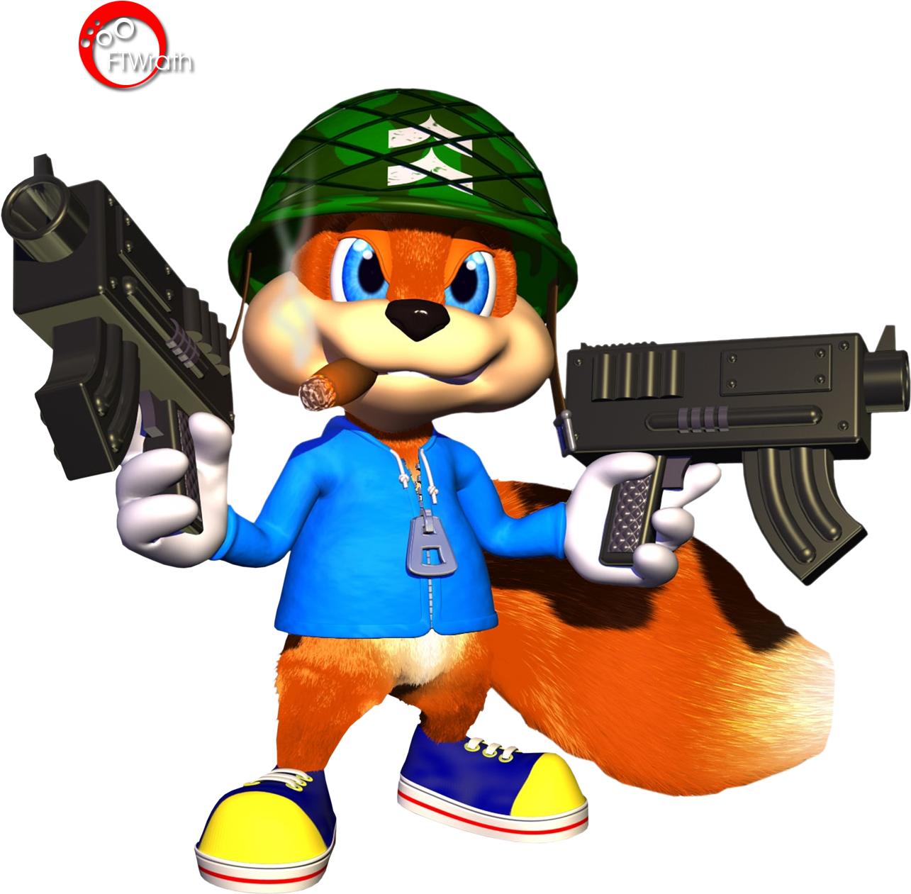 Armed Cartoon Squirrel Character