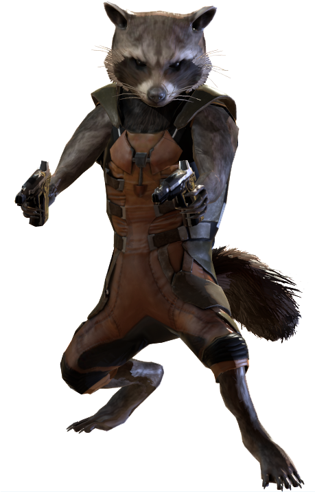 Armed Raccoon Character Action Pose