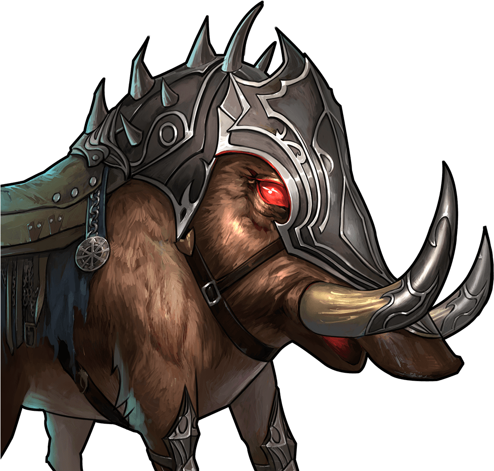 Armored Boar Fantasy Artwork