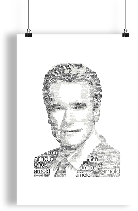 Arnold Schwarzenegger Text Portrait