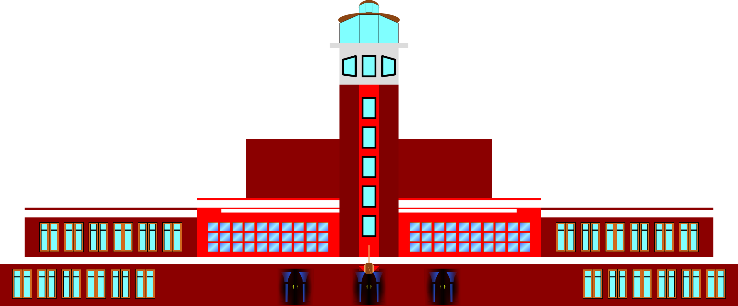 Art Deco Airport Tower Illustration