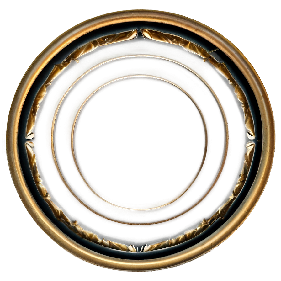 Art Deco Gold Circle Frame Png Olo79