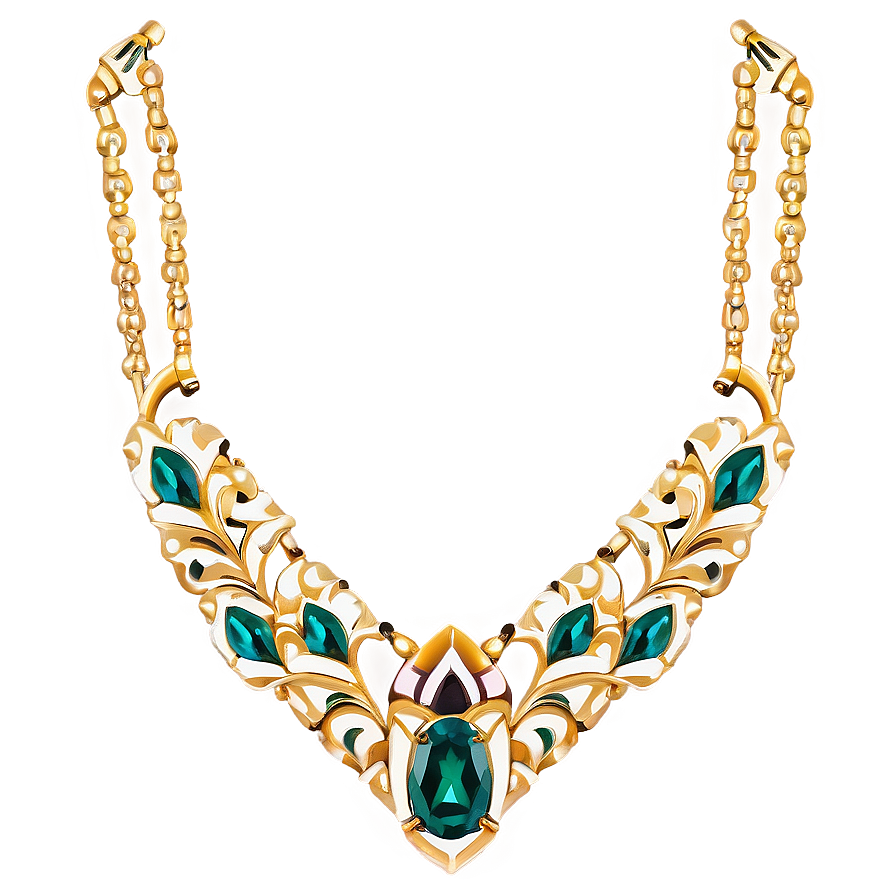 Art Deco Gold Necklace Png 83