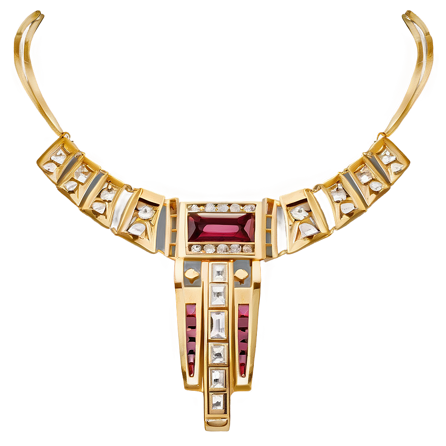 Art Deco Gold Necklace Png Yqx