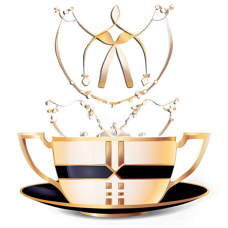 Art Deco Tea Cup Style Png 90