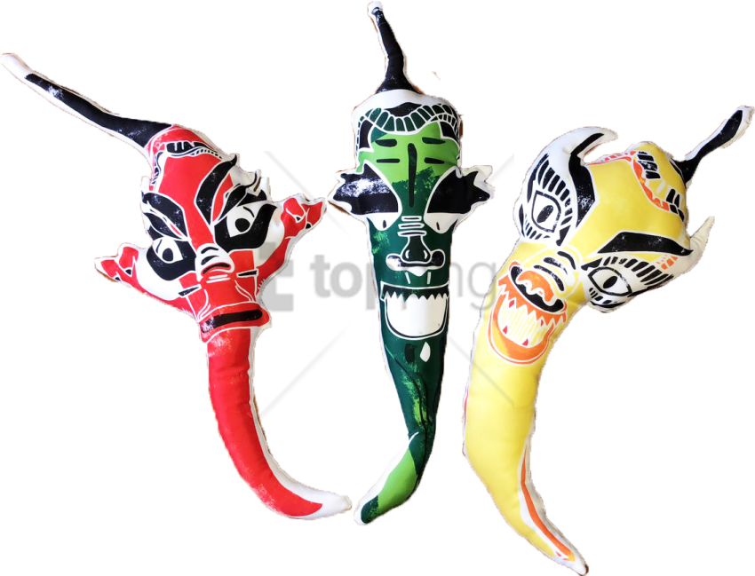 Artistic Chili Peppers Masked Figures