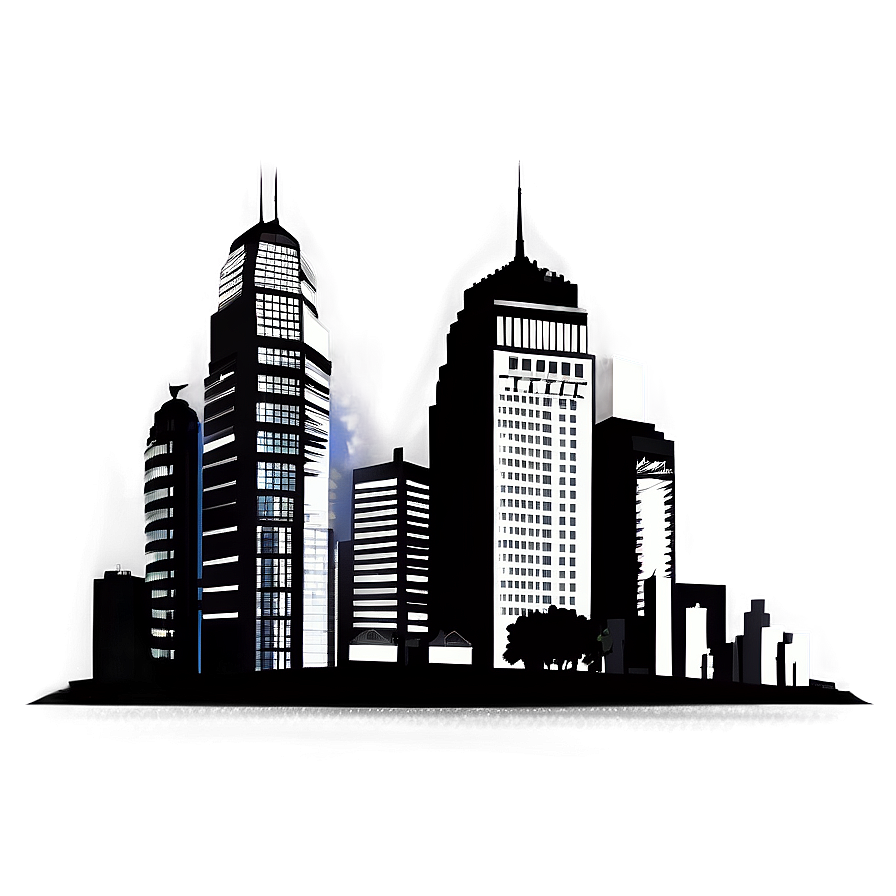 Artistic Cityscape Silhouette Png Ocp39