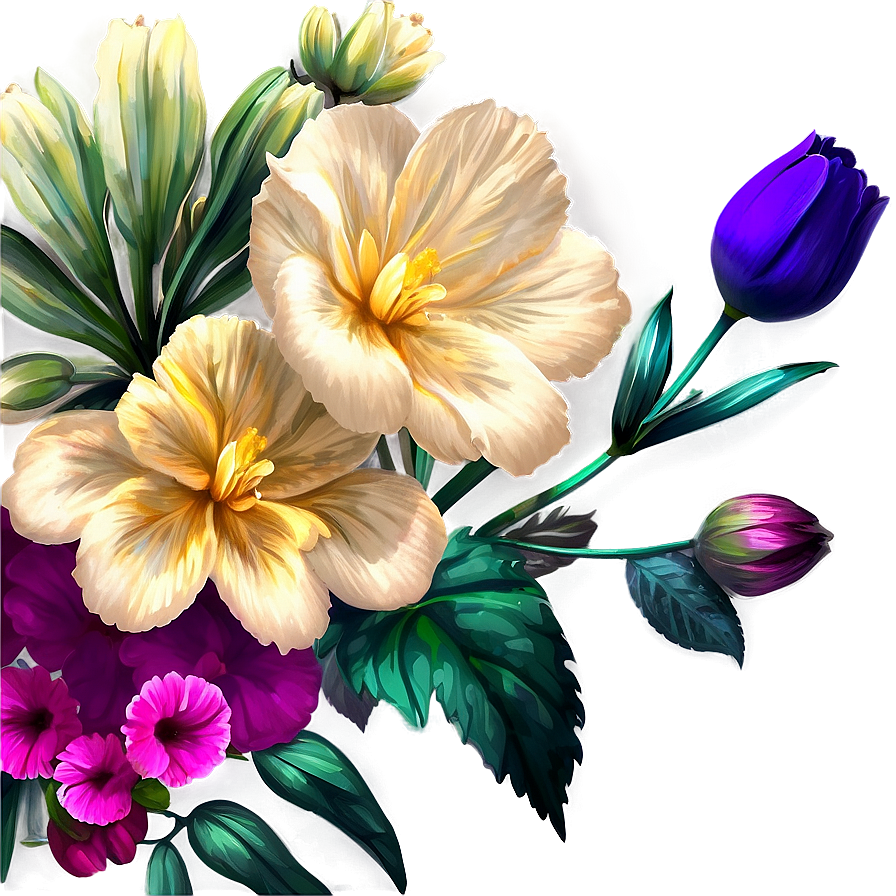 Artistic Flower Composition Png 8