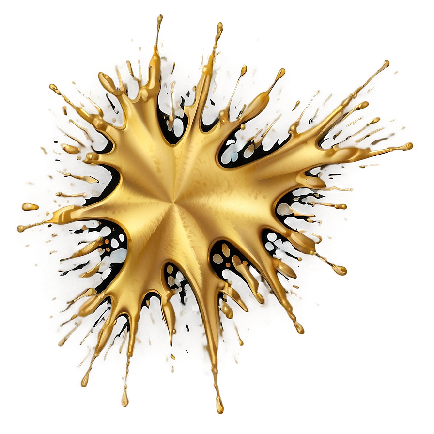 Artistic Gold And Black Splash Png 06282024