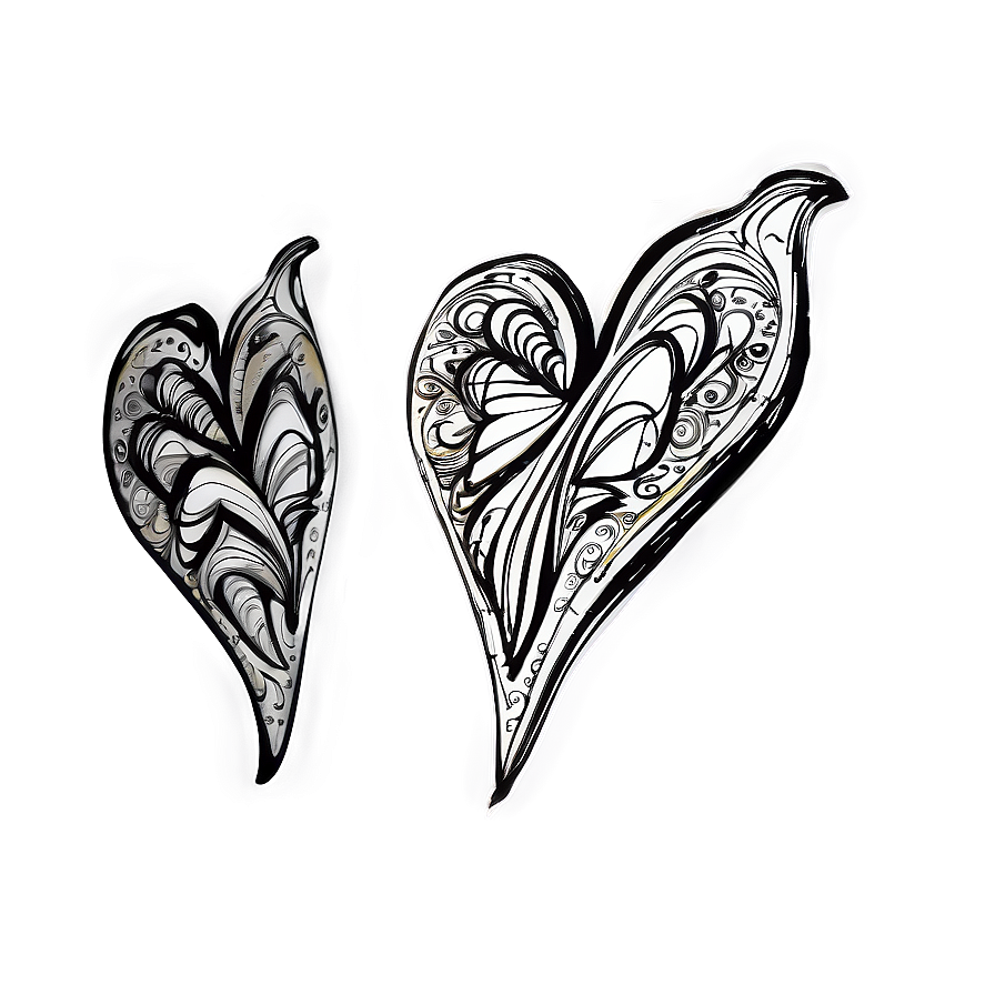 Artistic Heart Doodle Png 17