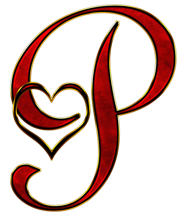 Artistic Letter P With Heart Design