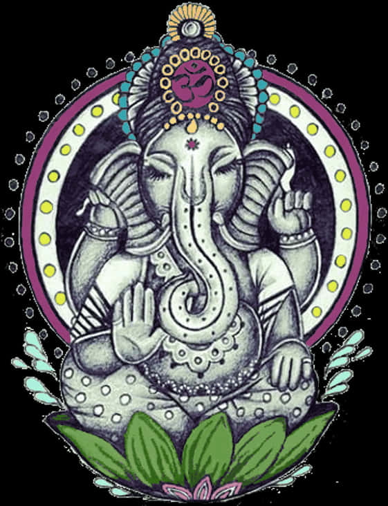 Artistic Lord Ganesha Illustration