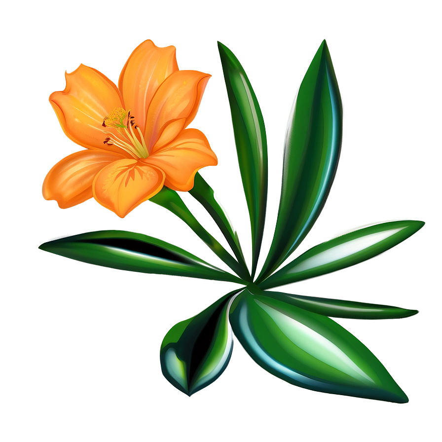 Artistic Orange Bloom Png Emv