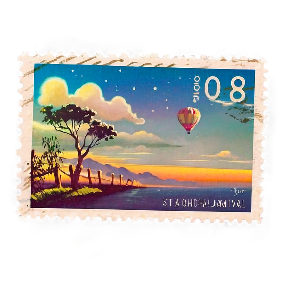 Artistic Postcard Stamp Png 06272024