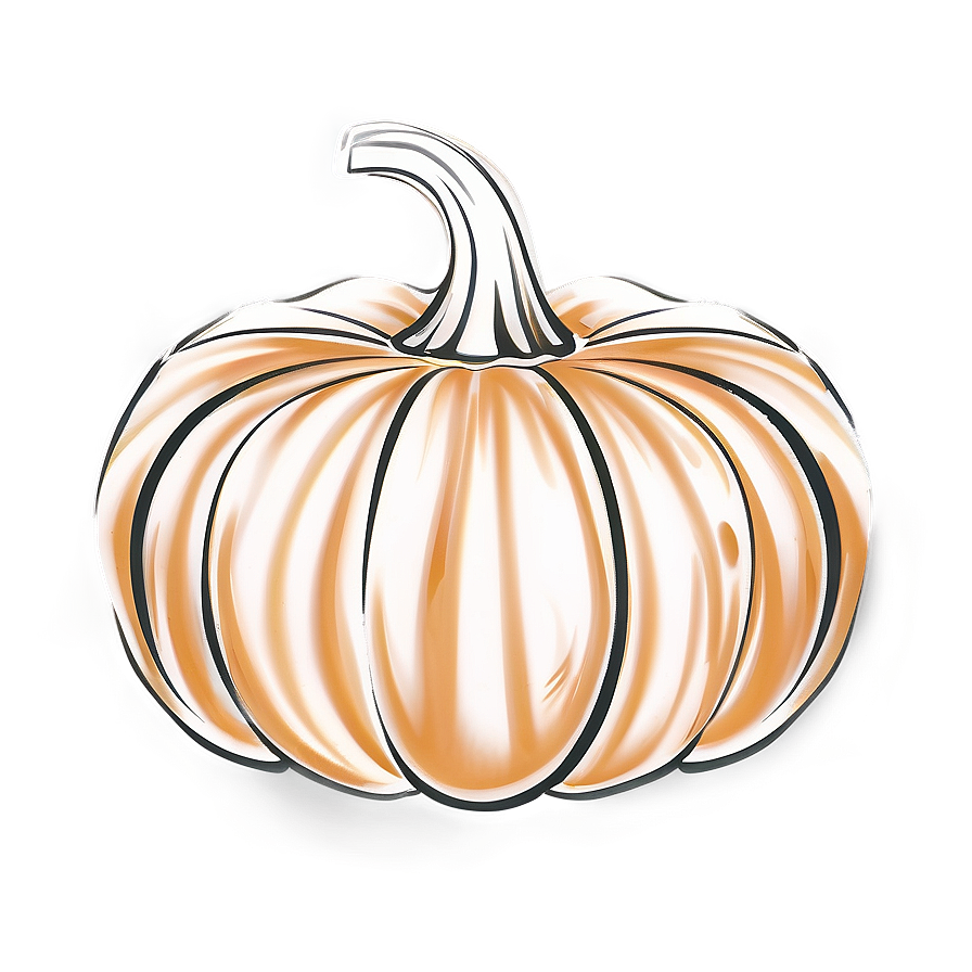 Artistic Pumpkin Outline Sketch Png 54