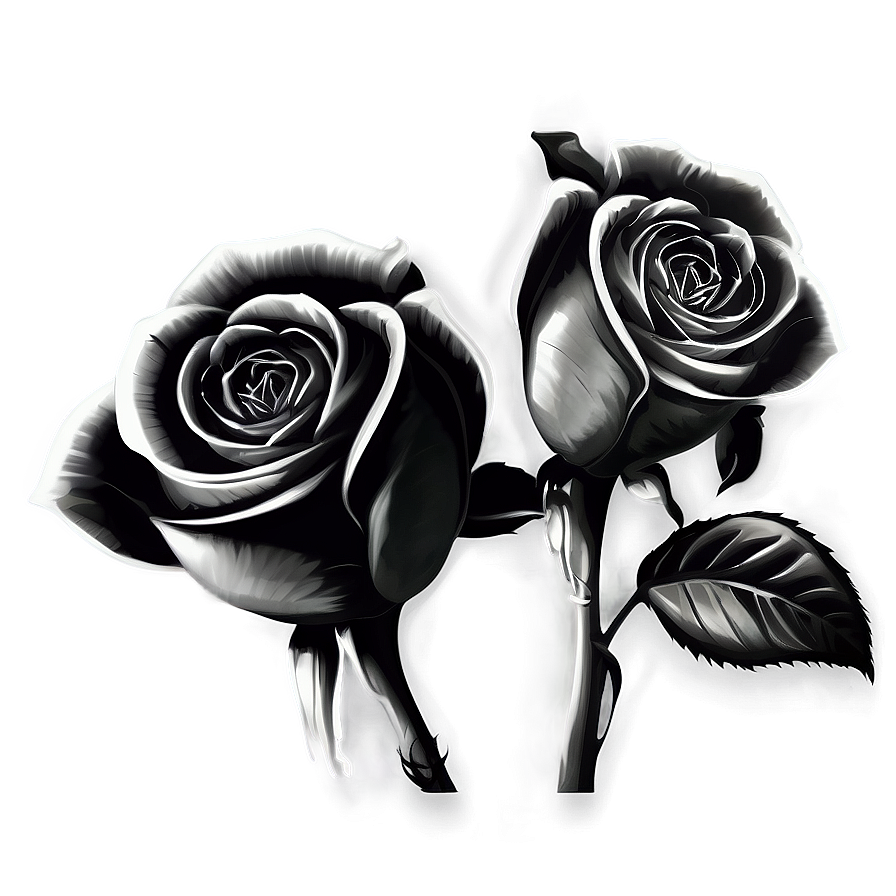 Artistic Rose Black And White Png 06132024