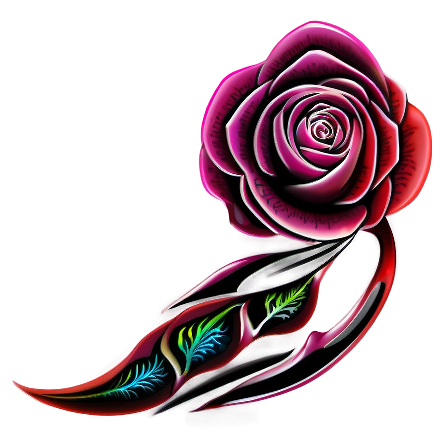 Artistic Rose Tattoo Creation Png Gls58