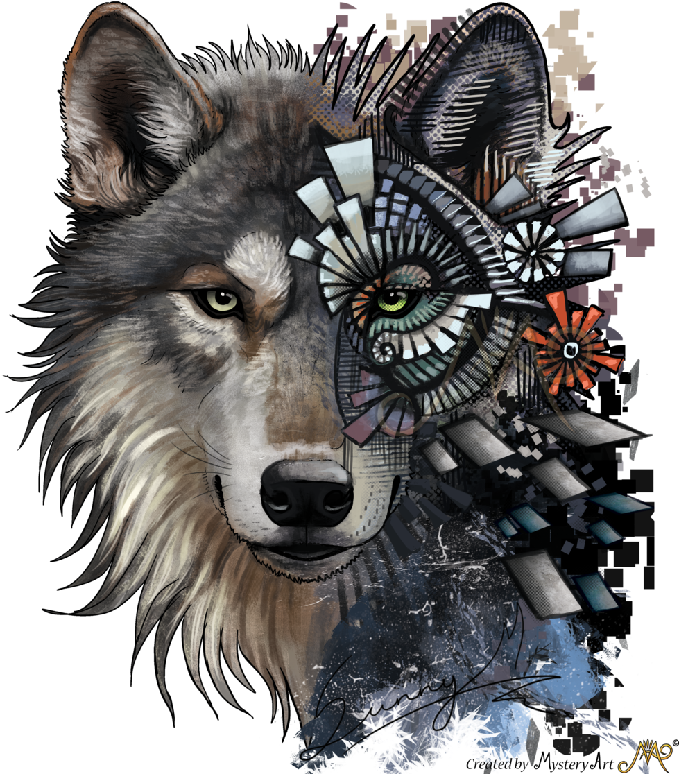 Artistic Wolf Geometric Collage