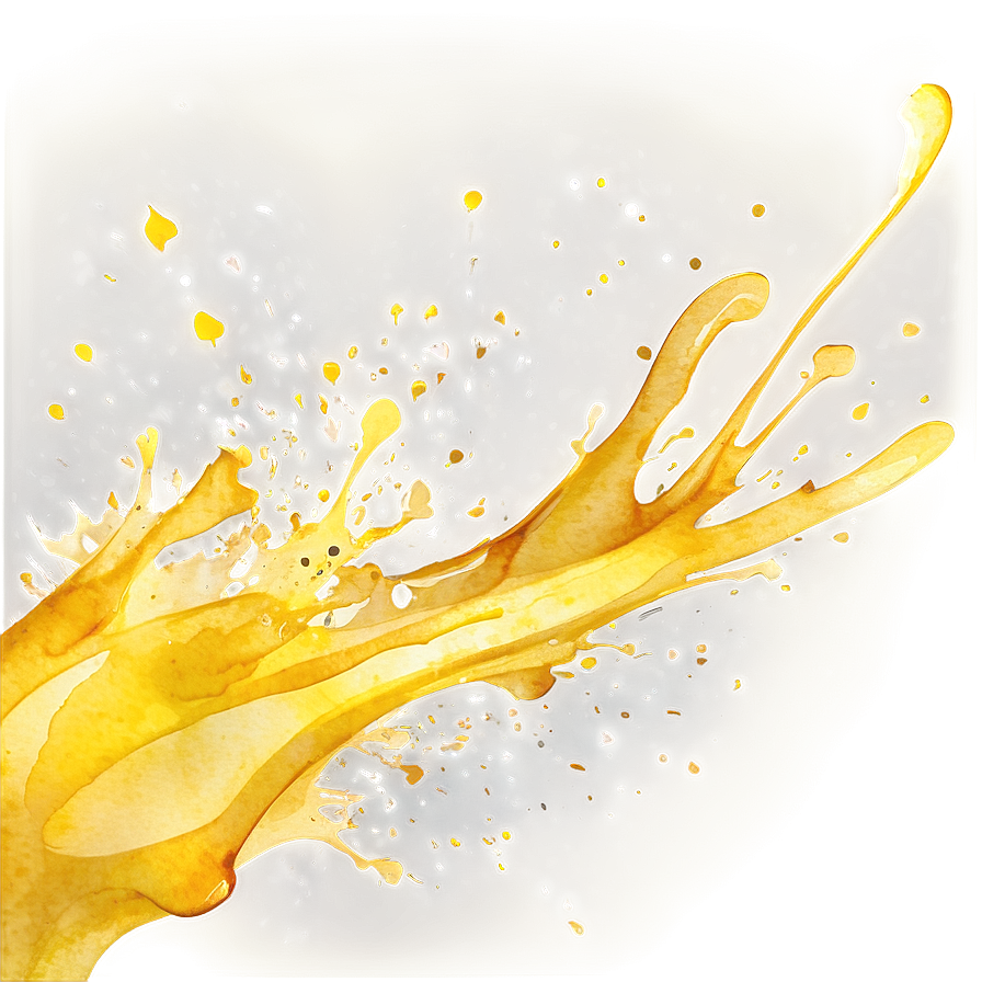 Artistic Yellow Watercolor Splash Png 05062024