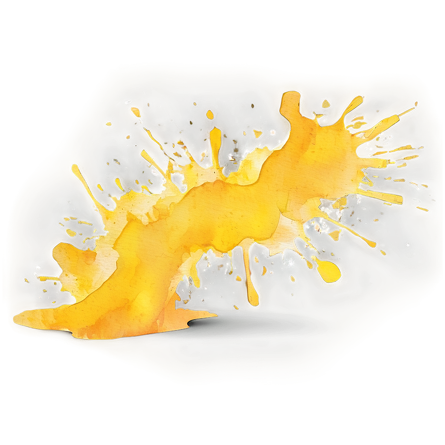 Artistic Yellow Watercolor Splash Png Sdv