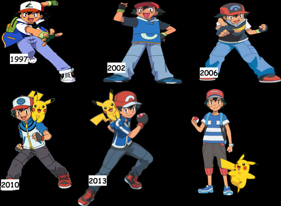 Ash Ketchum Evolution1997to2013