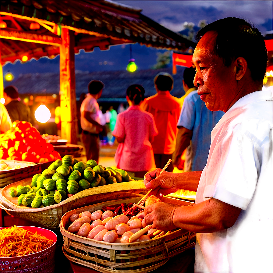 Asia Night Market Scene Png Xth52